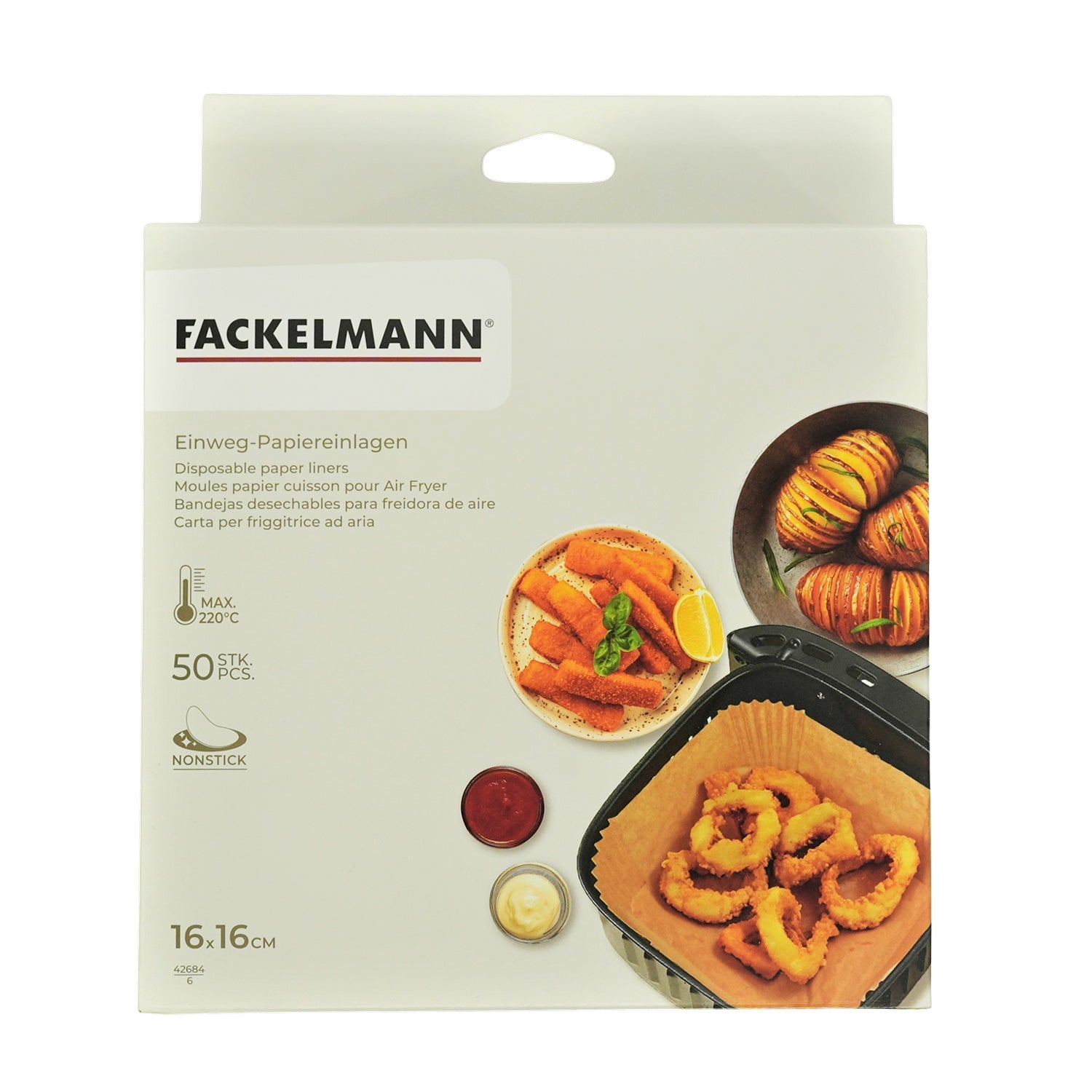 50 Moules en papier cuisson pour air fryer carrés 16 cm  Divers Fackelmann - Mathon - 8