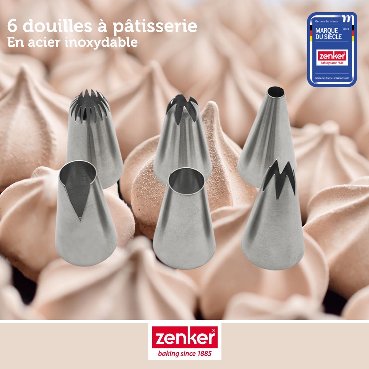 Lot de 6 douilles à pâtisserie en inox grand modèle Zenker Smart Pastry Zenker - Mathon - 2
