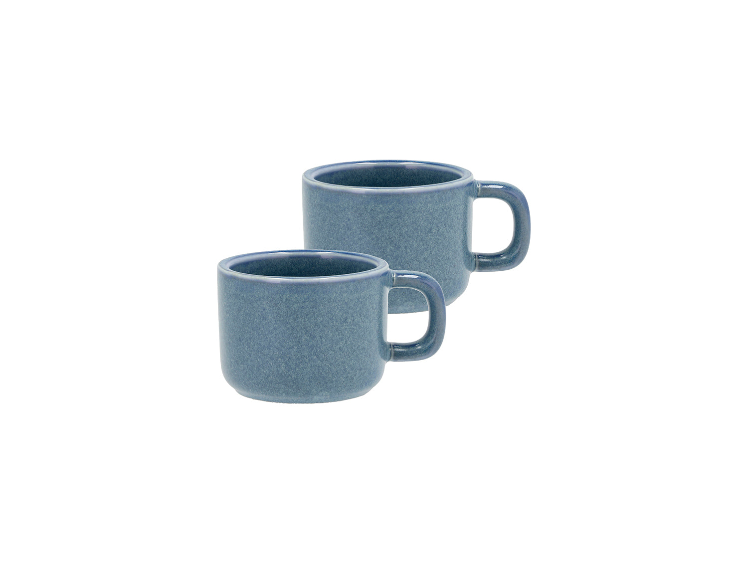 Set de 2 tasses espresso FJORD en porcelaine Bleu Villa Collection - Mathon - 1