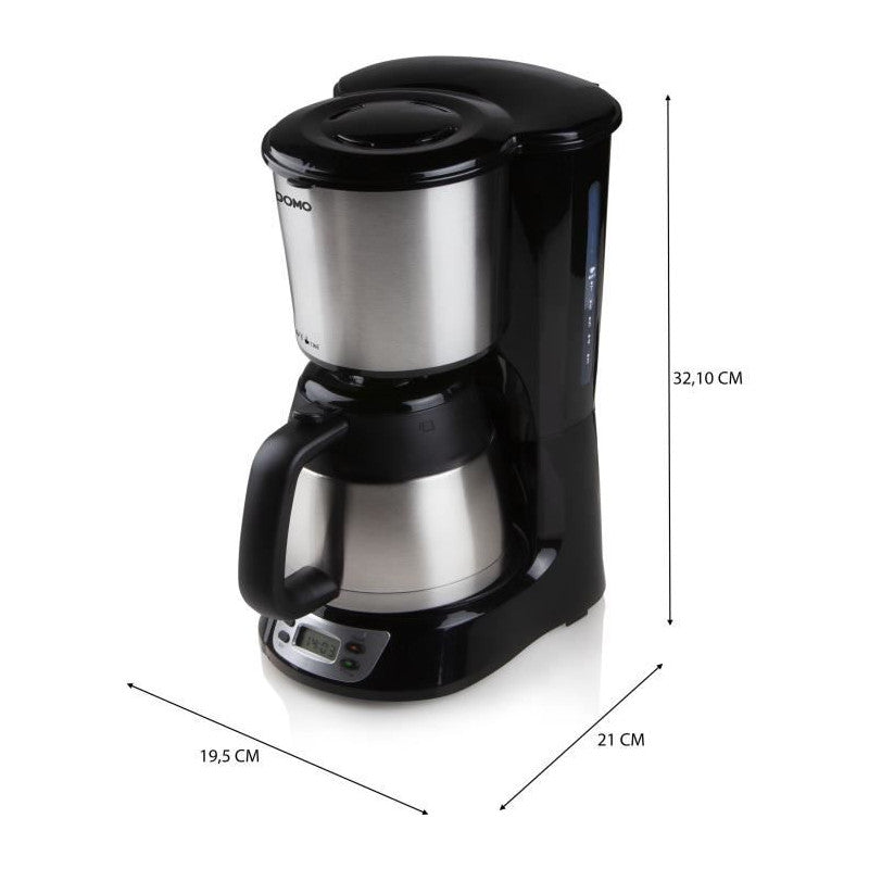 Cafetiere Filtre - Domo - Do709k - 1000 W - 1 L - 8 Tasses - Ecran Lcd - Minuteur 24 H - Acier Inoxydable Domo - Mathon - 4