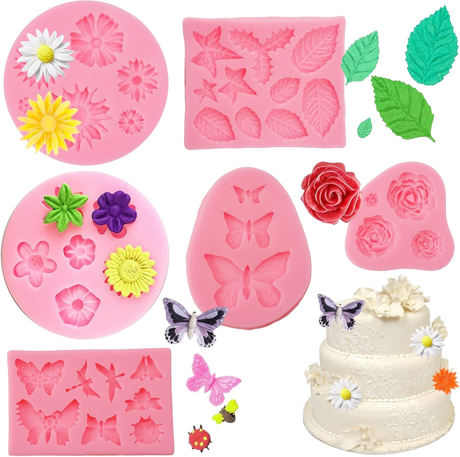 6 Moule Silicone Fleur Vendos85 - Mathon