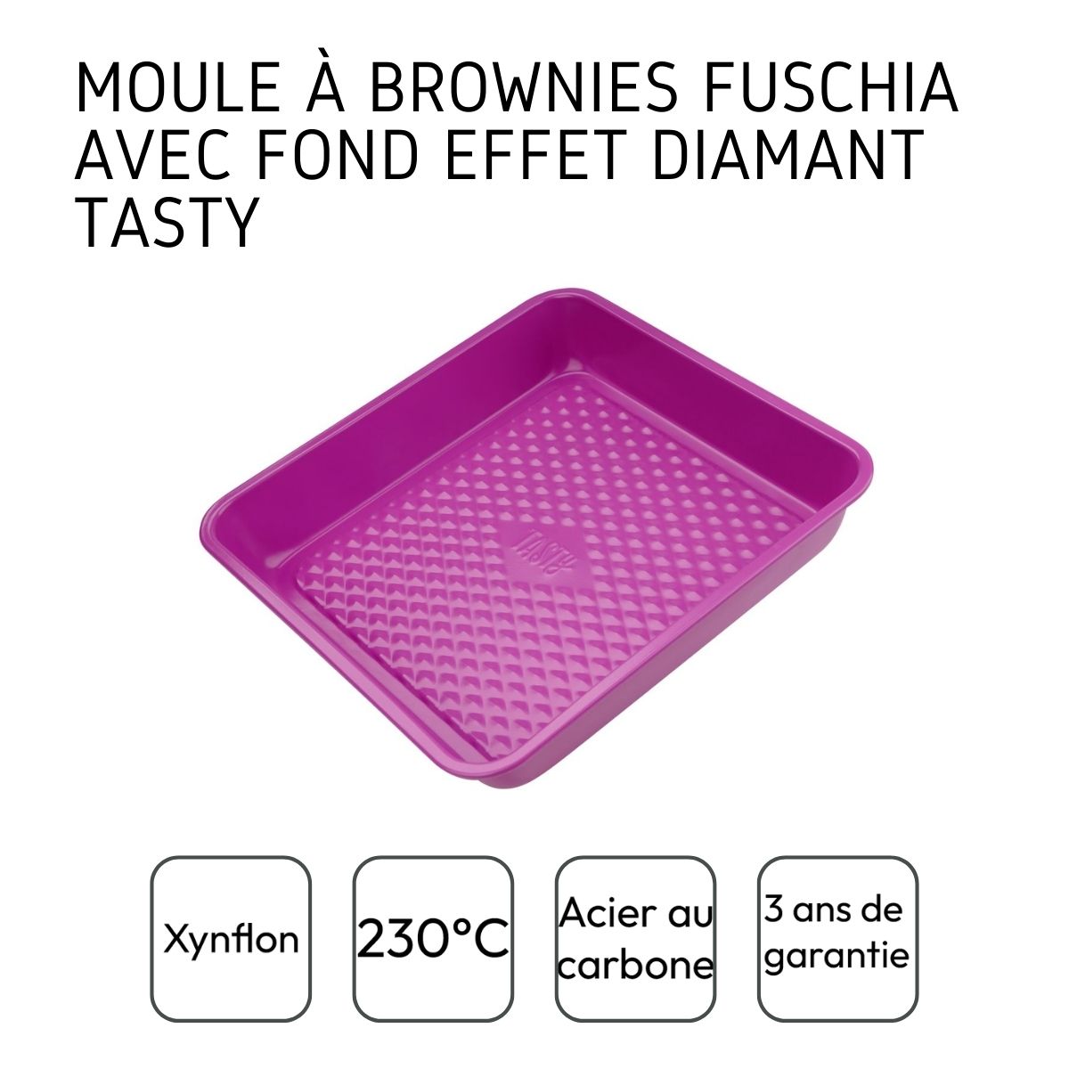 Moule à brownie fuchsia 23 cm Tasty Pâtisserie Tasty - Mathon - 4