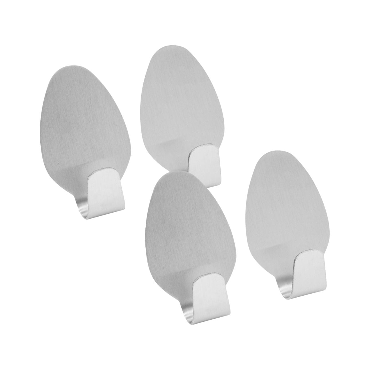 Ensemble de 4 crochets muraux adhésifs en inox  Tecno Fackelmann - Mathon - 1