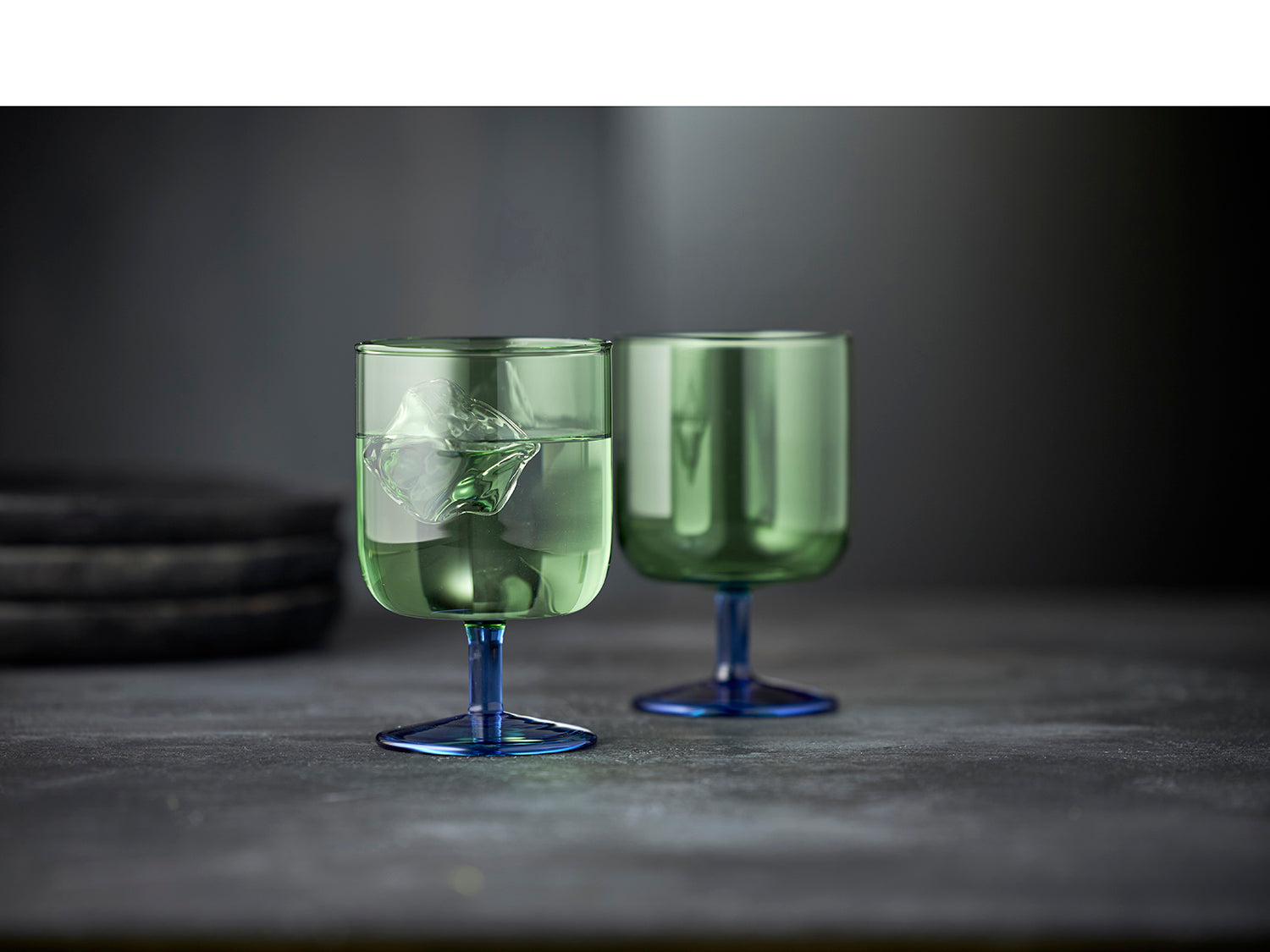 Set de 2 verres à vin TORINO Vert/Bleu Lyngby Glas - Mathon - 7