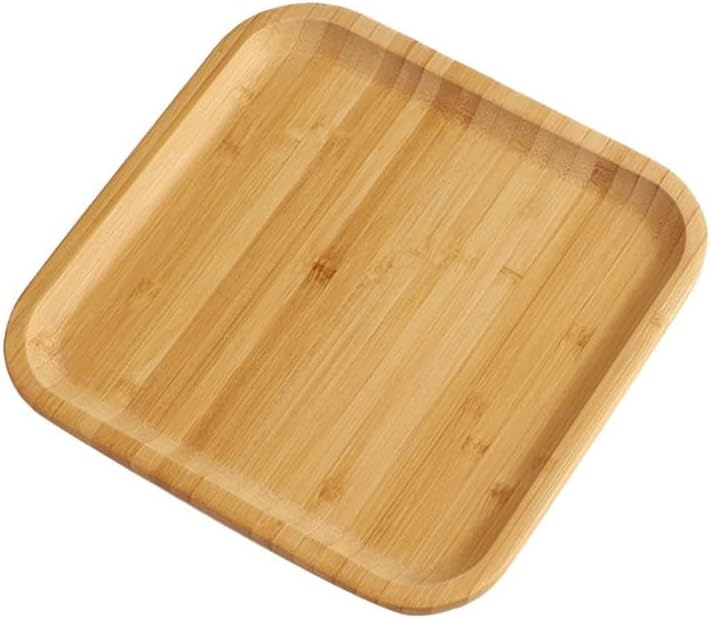 Plateau de service carré en bambou robuste et léger 20 x 20 x 1.5 cm Vendos85 - Mathon