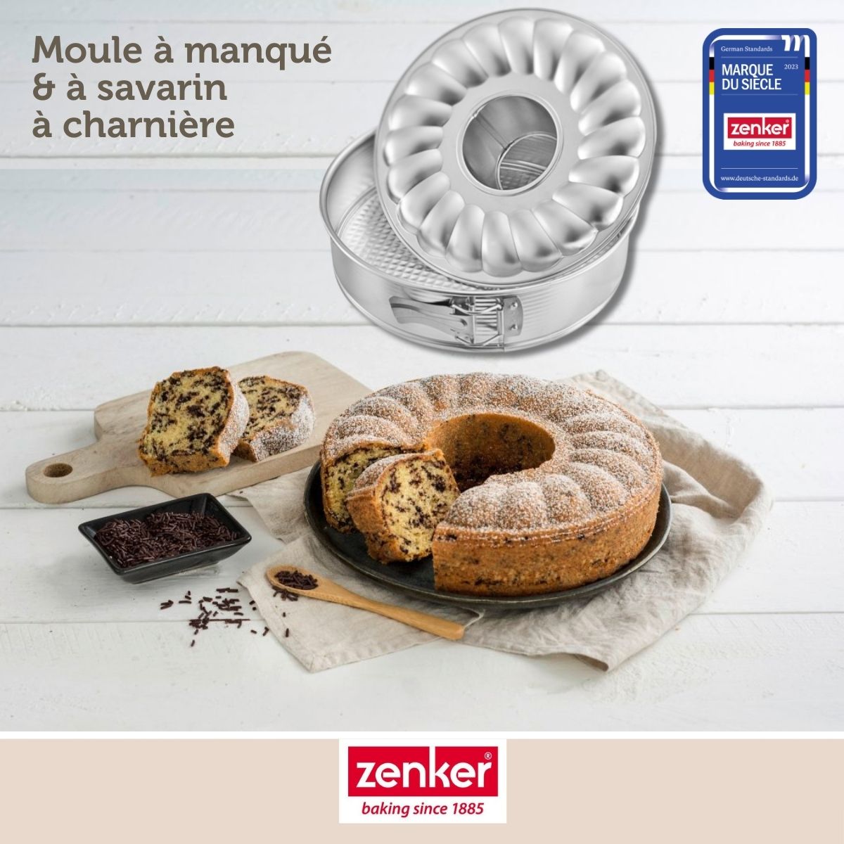 Moule à manqué et à savarin double fond 26 cm Zenker Silver Zenker - Mathon - 2