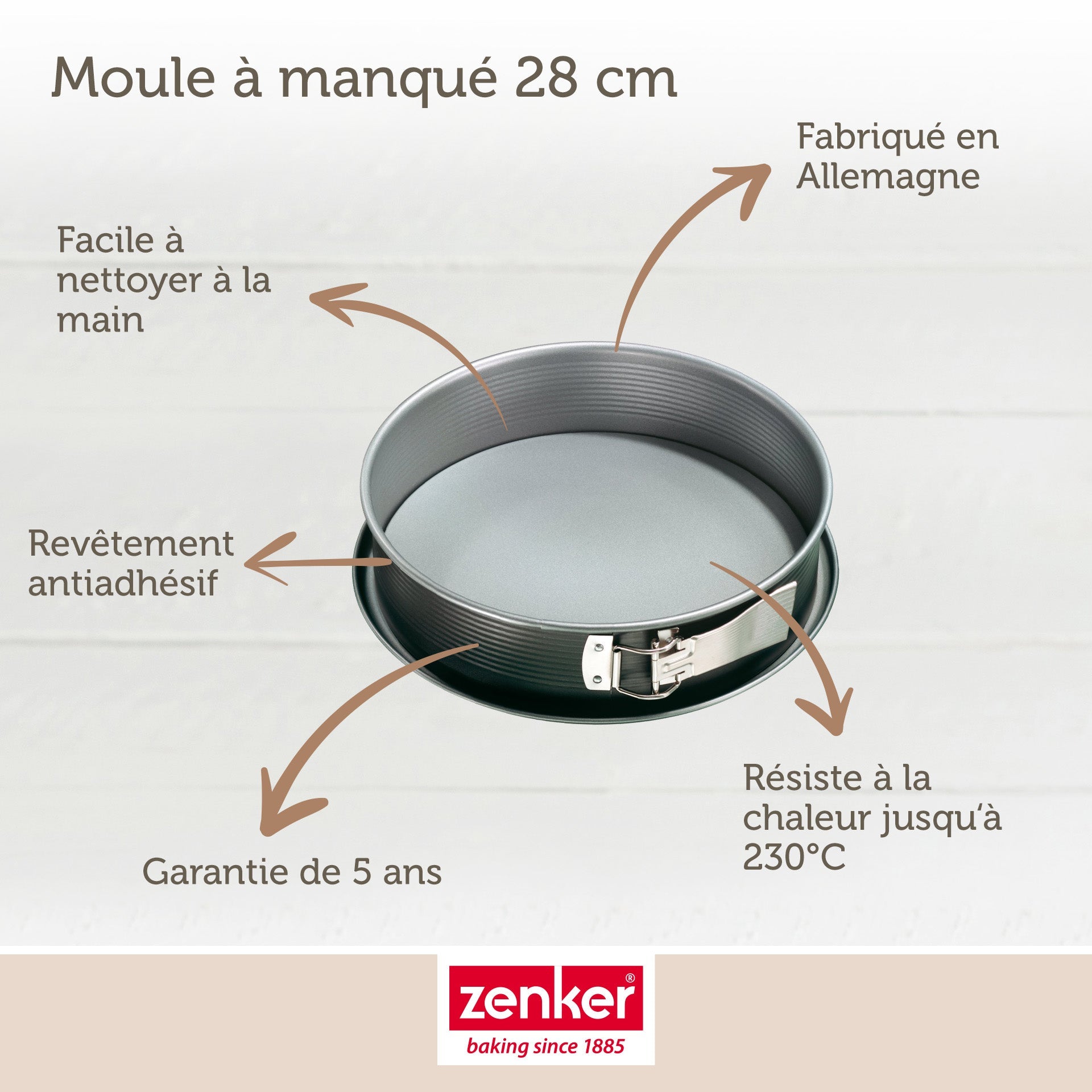 Moule à manqué à charnière en acier 28 cm Zenker Energy Zenker - Mathon - 3