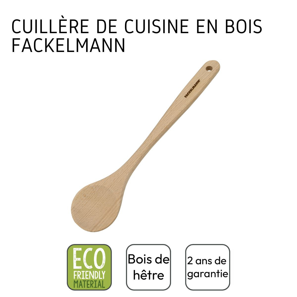 Ensemble de 2 Cuillères de cuisine en bois FSC  Eco Friendly Fackelmann - Mathon - 4
