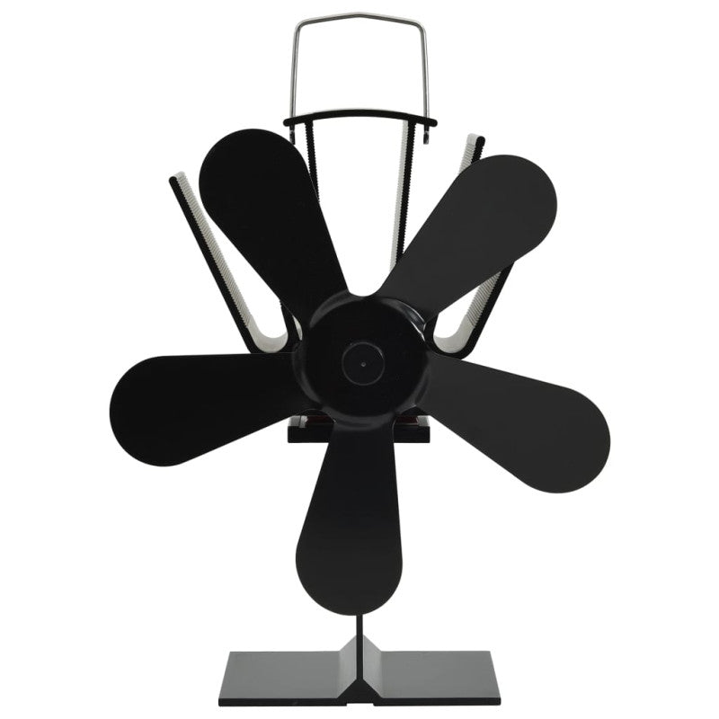 Ventilateur De Poêle Alimenté Par Chaleur 5 Pales Noir VIDAXL - Mathon - 3