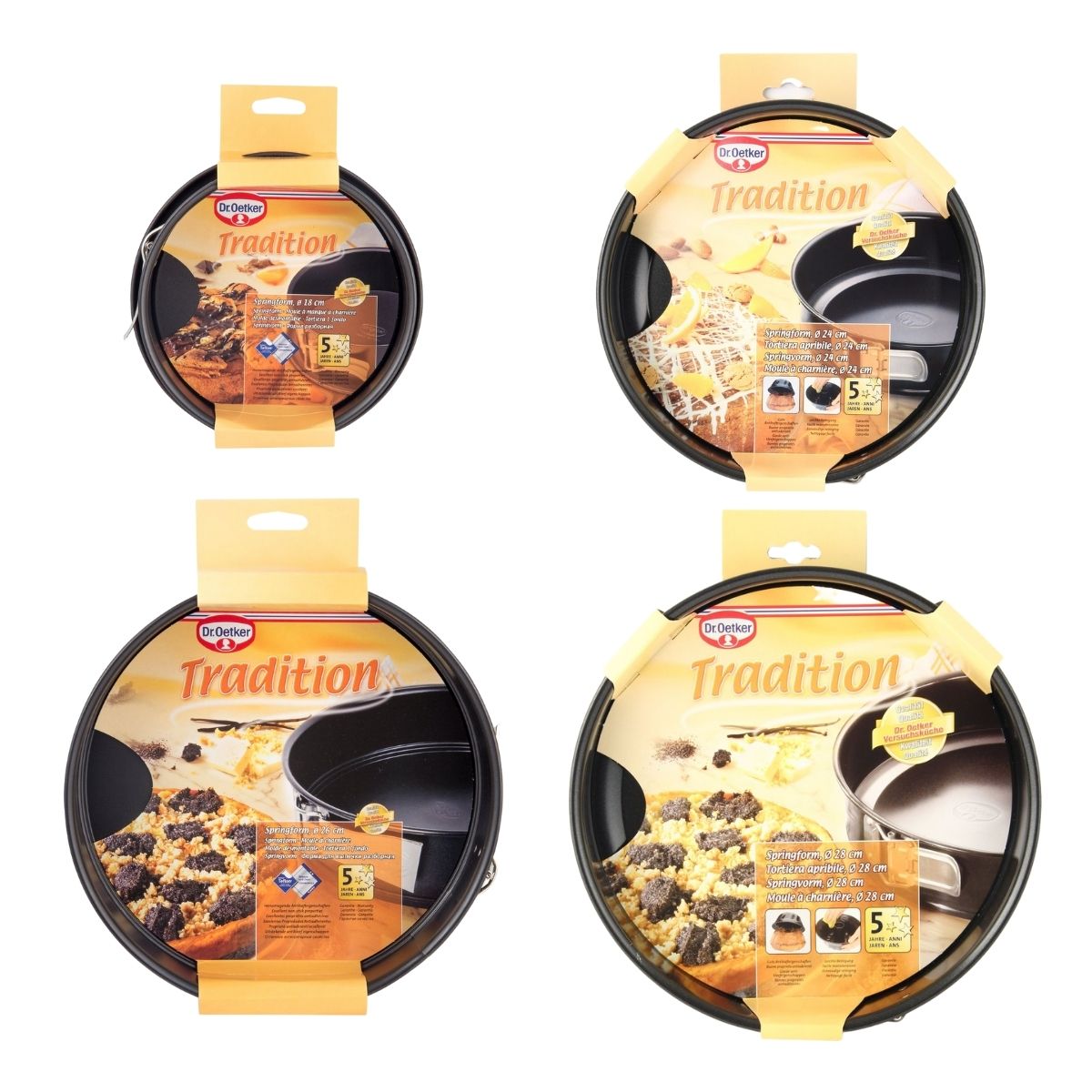 Set de 4 moules à manqué à charnière 18 cm + 24 cm + 26 cm + 28 cm  Tradition Dr. Oetker - Mathon - 5