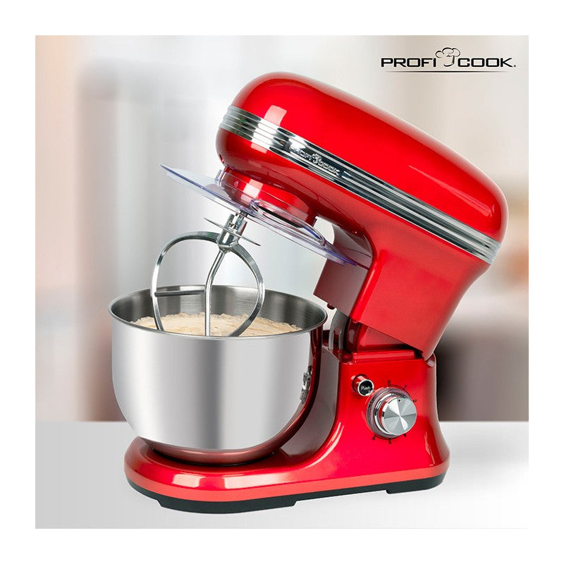 Robot pétrin multifonction 1200W vintage Proficook PC-KM 1197 Rouge Proficook - Mathon - 4