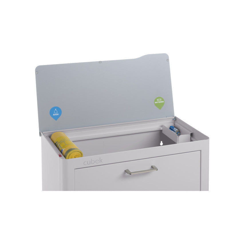 Poubelle cuisine de tri sélectif CUBEK, 4 compartiments de 20 litres, Gris Don Hierro - Mathon - 9