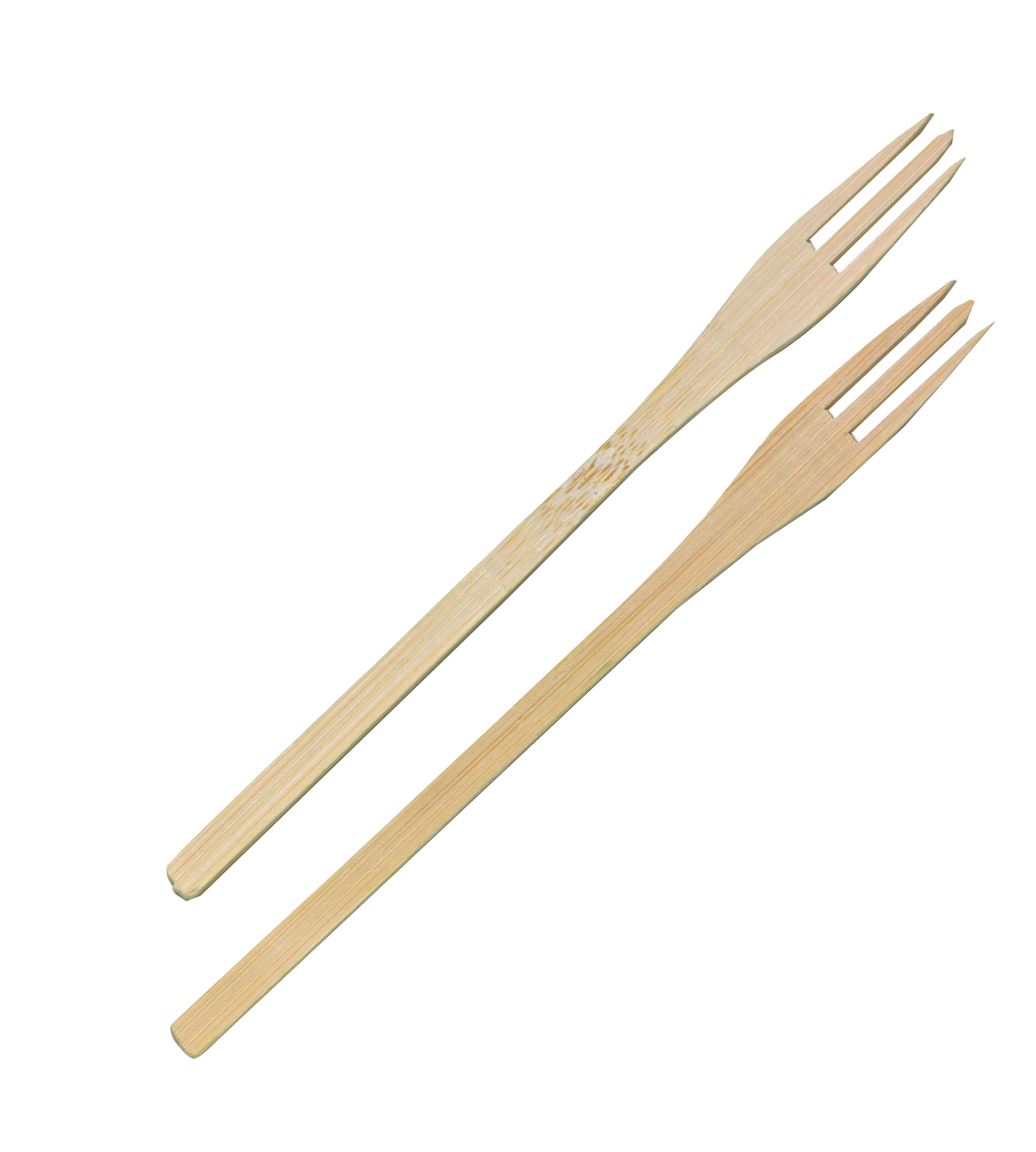 50Pcs - Fourchette bambou "Trident"  140 FirstPack - Mathon - 1