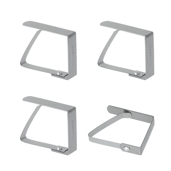 4 pinces fixes-nappe en inox - Mathon
