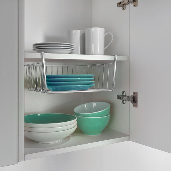 Vilde Étagère murale de cuisine à suspendre avec 2 étagères et une barre à crochet 41 x 12 x 25,5 cm Vilde Étagère murale de cuisine à suspendre avec 2 étagères et une barre à crochet 41 x 12 x 25,5 cm