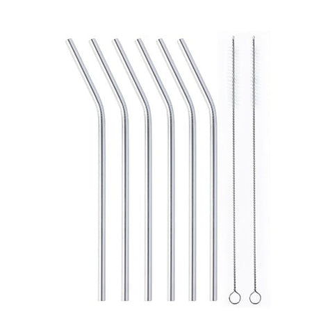 Set 6 pailles courbées en inox 21 cm Mathon - Mathon - 1