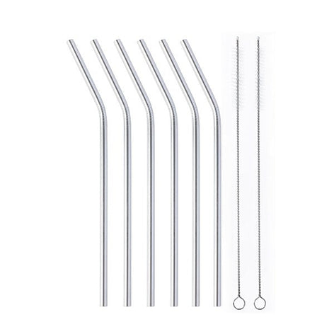 Set 6 pailles courbées en inox 21 cm Mathon - Mathon - 1
