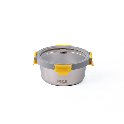 Boîte de conservation en inox ronde 650 ml compatible micro-ondes Pika - Mathon - 2