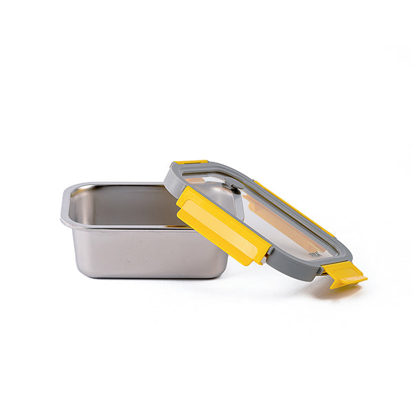 Boîte de conservation en inox rectangulaire 800 ml compatible micro-ondes Pika - Mathon - 1