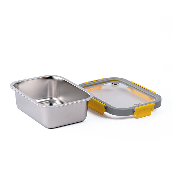 Boîte de conservation en inox rectangulaire 1200 ml compatible micro-ondes Pika - Mathon - 1