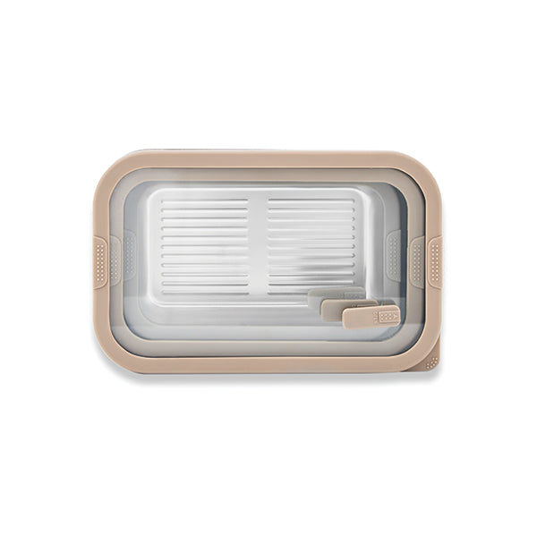 Lot 2 boîtes de conservation rectangulaires en inox avec couvercles en verre 700 ml et 1L compatibles micro-ondes  Mathon - Mathon - 2