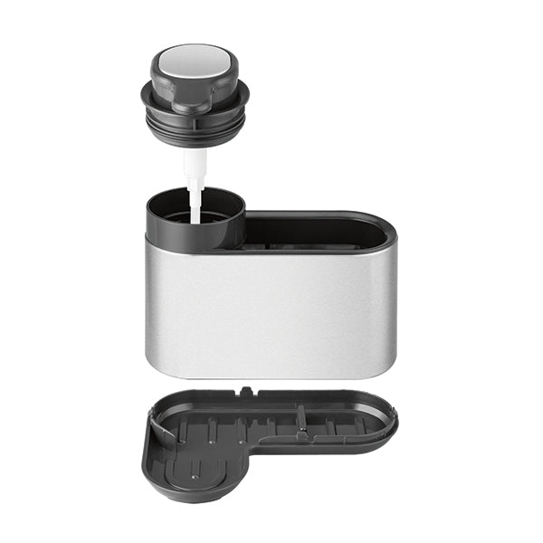 Lot 2 organisateurs d’évier en inox avec compartiments et distributeur de savon Mathon - Mathon - 3