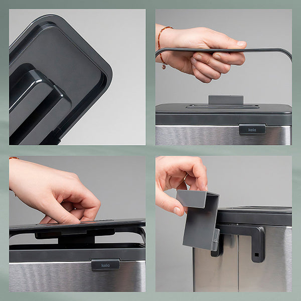 Poubelle inox à déchets organiques Plata 2,1 L Kela - Mathon - 6