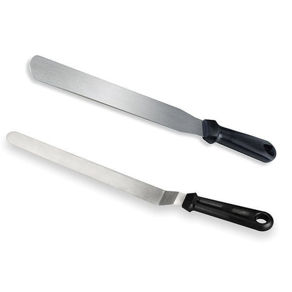 Lot Spatule longue coudée 30 cm + Spatule à gâteaux lame plate 26 cm - Mathon - 1