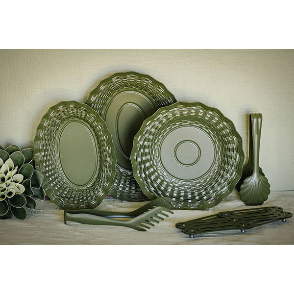 Corbeille ovale Vintage 30 cm kaki Roger Orfèvre - Mathon - 2