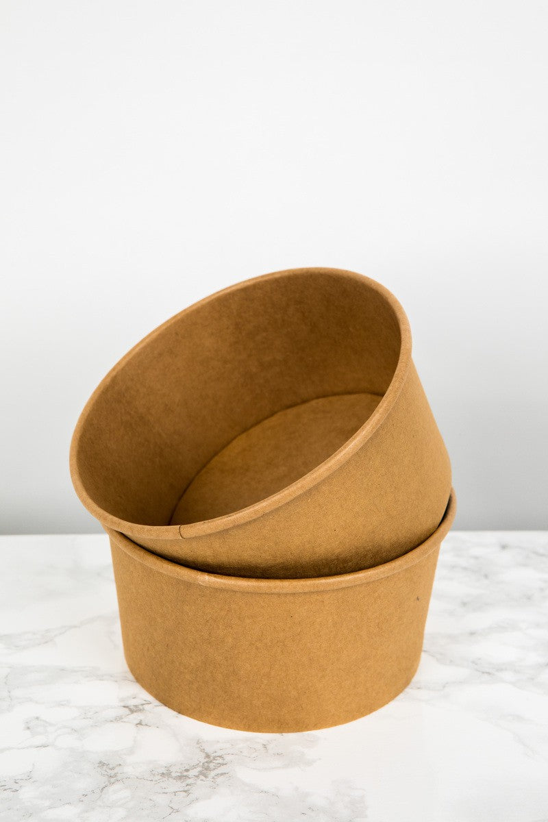 50Pcs - Saladier rond en carton kraft "Buckaty"   H68mm 750ml FirstPack - Mathon - 5