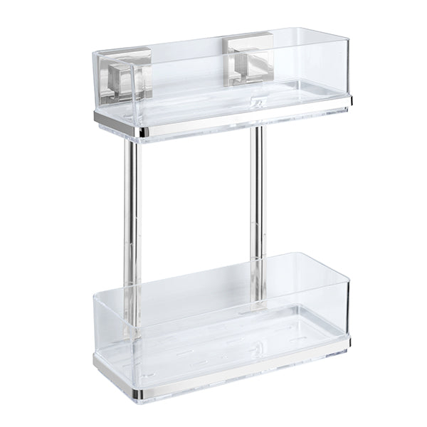 Étagère murale en acier inox Vacuum-Loc® Quadro 2 niveaux Wenko by Maximex - Mathon - 1