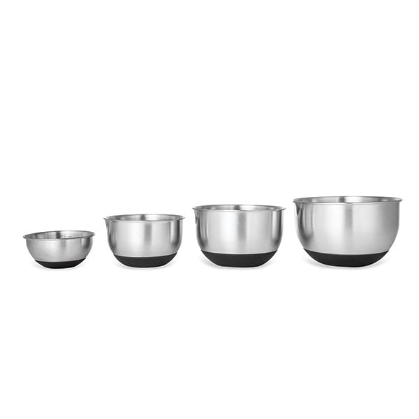 Set 4 petits bols en inox avec base silicone 10,5 à 17 cm Mathon - Mathon - 2