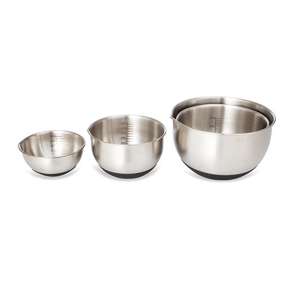 Set 4 petits bols en inox avec base silicone 10,5 à 17 cm Mathon - Mathon - 4