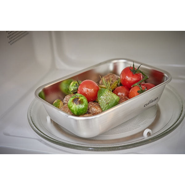 Boîte de conservation rectangulaire en inox 1100 ml compatible micro-ondes Cuitisan - Mathon - 2