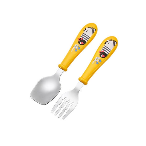 Coffret couverts pour enfants en inox jaune Cuitisan - Mathon - 1