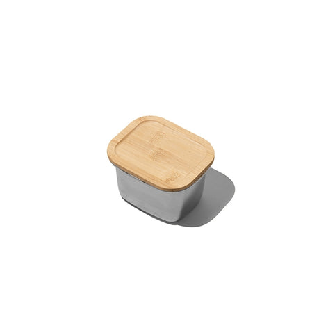 Boite en inox avec couvercle en bambou 450 ml compatible micro-ondes Yoko Design - Mathon - 1
