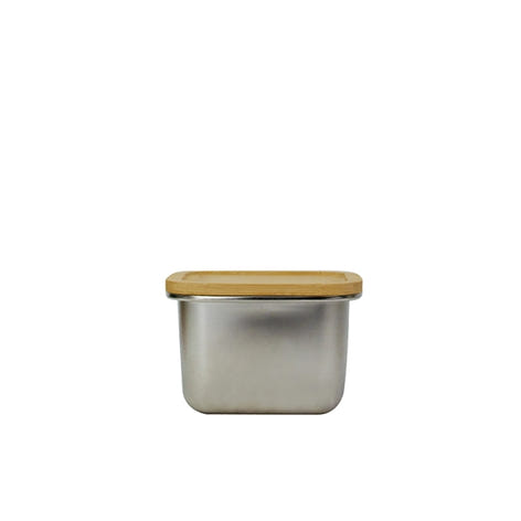 Boite en inox avec couvercle en bambou 450 ml compatible micro-ondes Yoko Design - Mathon - 2