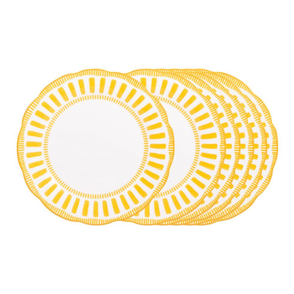 Assiette creuse Napoli jaune 22 cm (lot de 6) Table passion - Mathon - 1