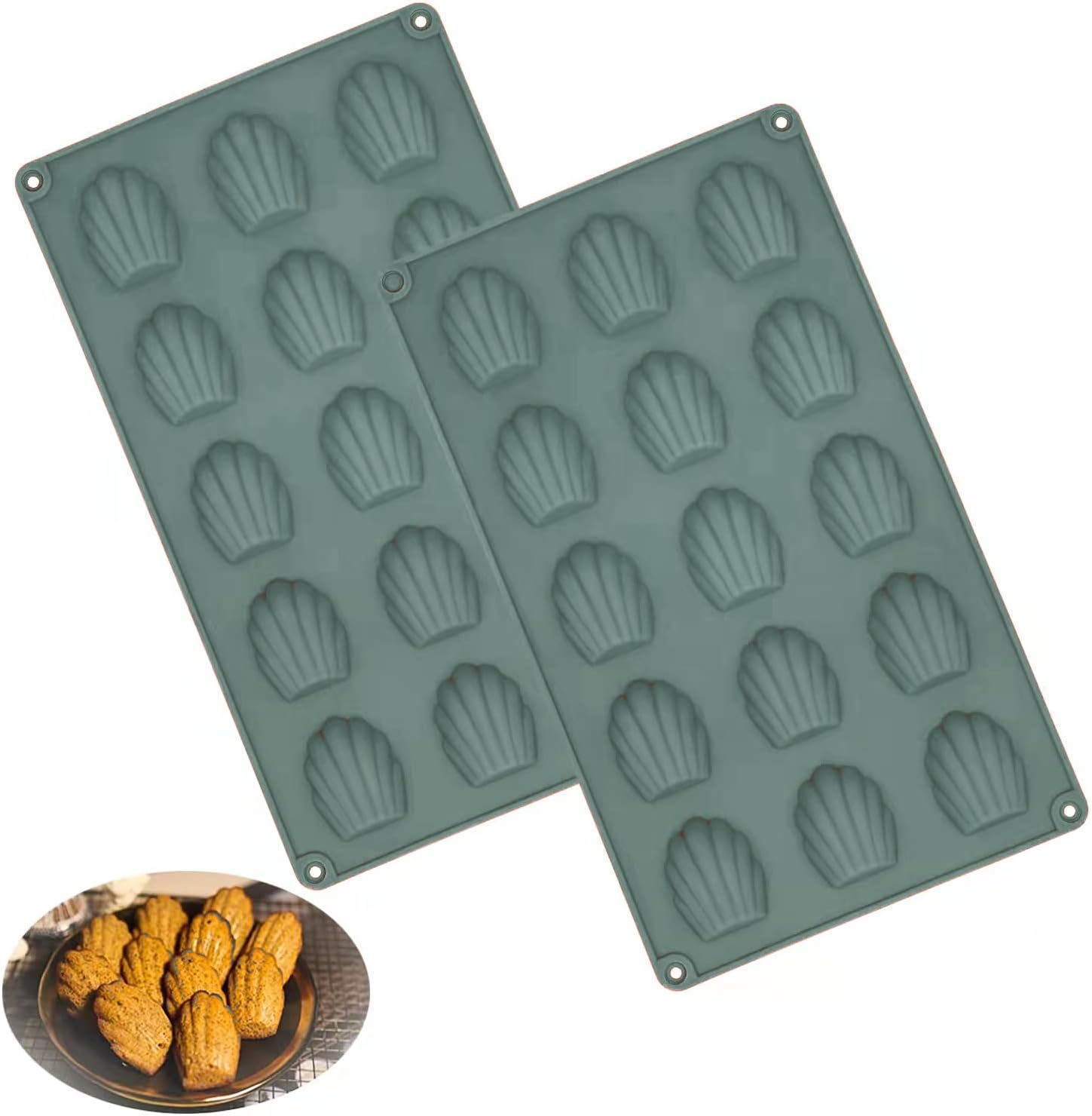 Lot de 2 Mini Moule à Madeleine gris Vendos85 - Mathon