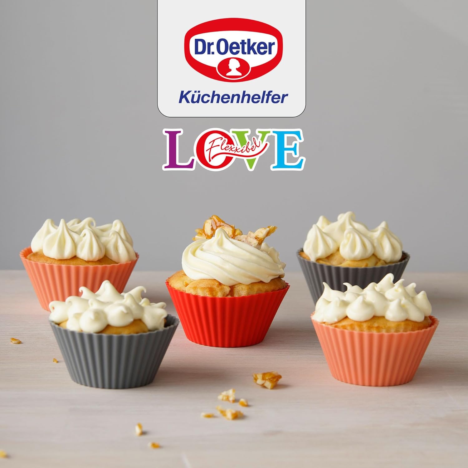 Lot de 12 caissettes muffins en silicone 7 cm Dr. Oetker Flexxibel Love Dr. Oetker - Mathon - 7