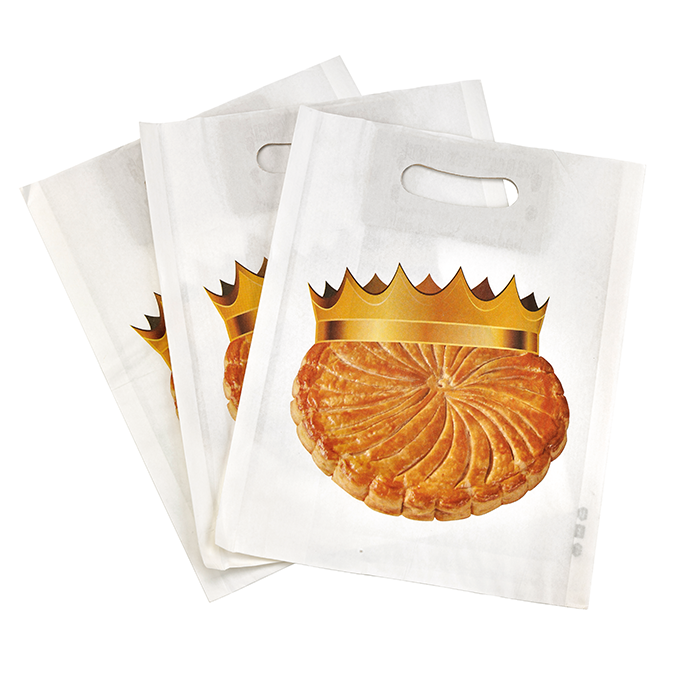 300Pcs - Sac galette papier blanc décor  360x30x420mm FirstPack - Mathon