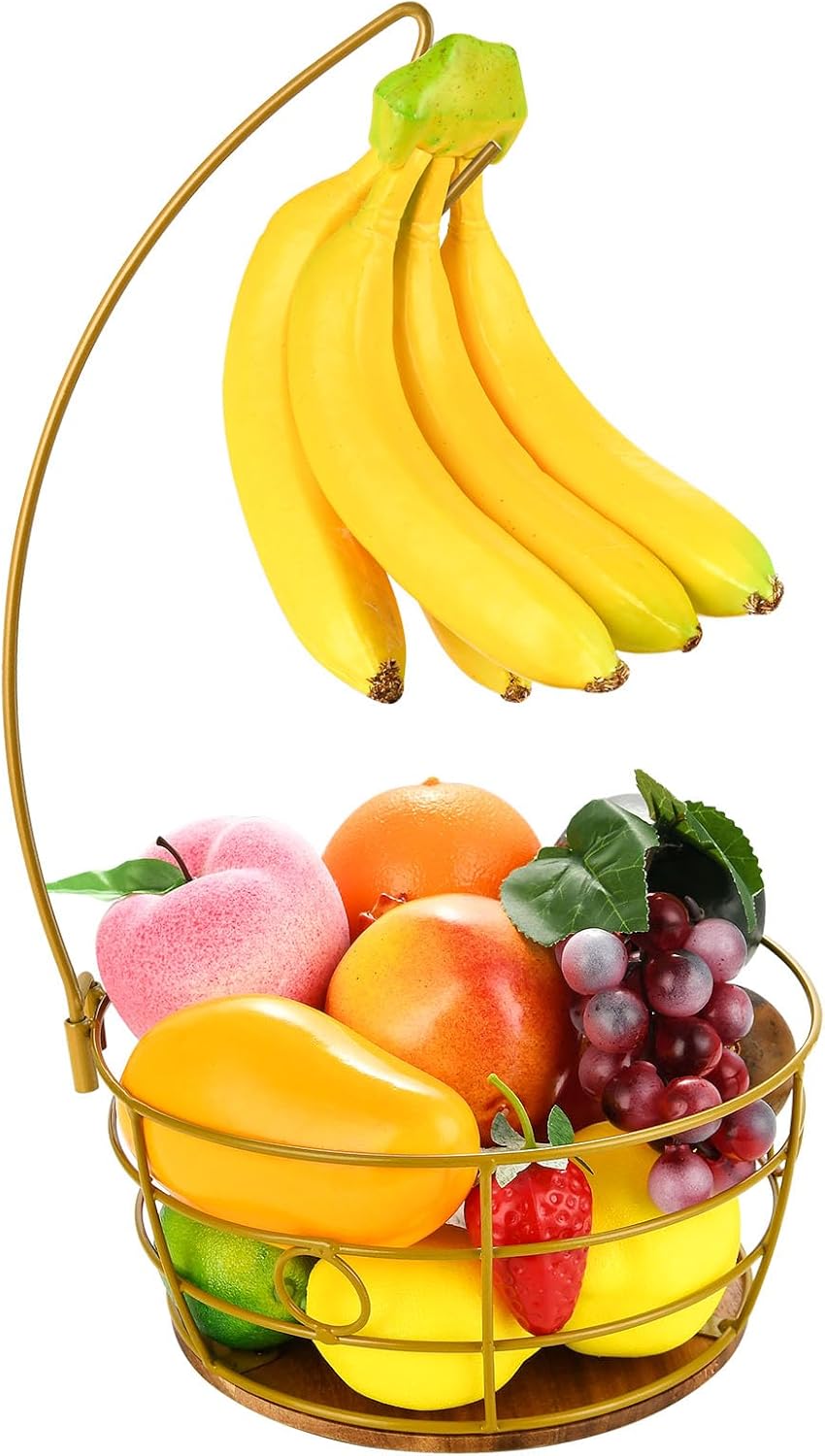 Support à bananes avec corbeille à fruits or Vendos85 - Mathon