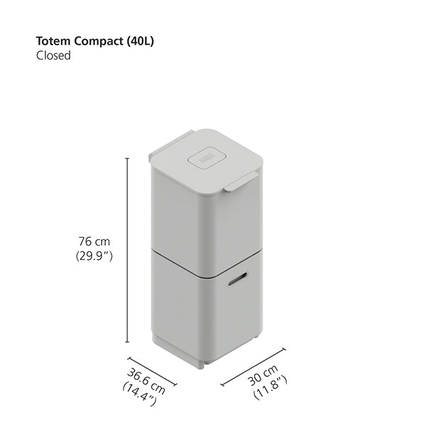 Poubelle Totem acier inoxydable 40 L - 2 compartiments 20 L Joseph Joseph - Mathon - 5