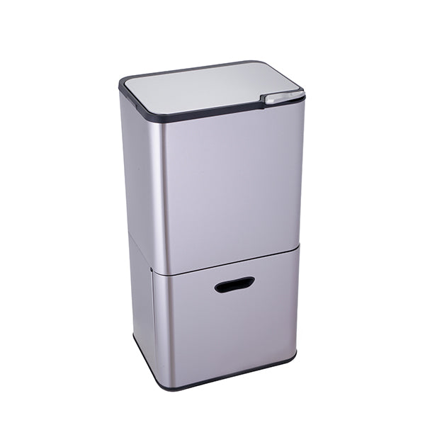 Poubelle de cuisine 3 bacs de tri sélectif 63 L inox Mathon - Mathon - 1