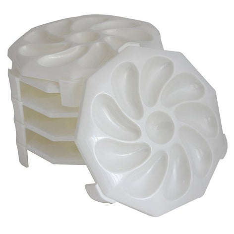 6 assiettes à huîtres empilables 9 huîtres + 1 citron Roger Orfèvre - Mathon - 2