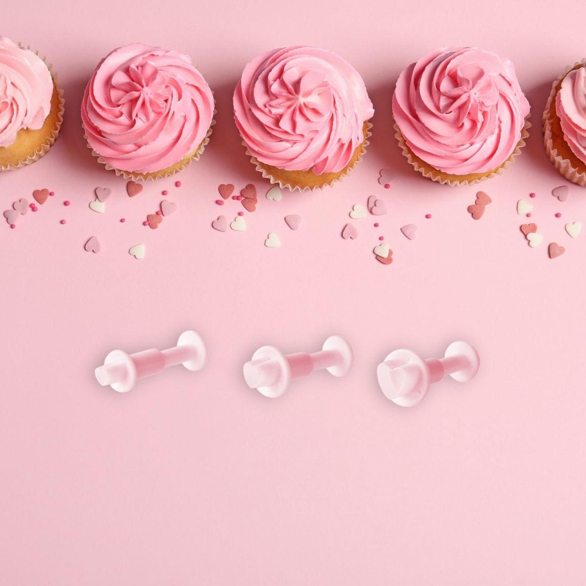 Lot de 3 emporte-pièces cœur à poussoir pour pâte à sucre Zenker Candy Zenker - Mathon - 2