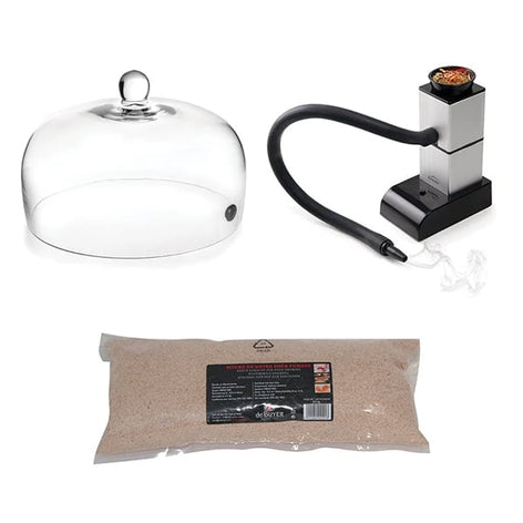 Lot fumoir avec cloche 26 cm et sciure de hêtre pour fumage - Mathon - 1