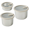 Lot 3 boîtes de conservation rondes en inox avec couvercles en verre 450 ml, 900 ml et 1,5 L compatibles micro-ondes Mathon - Mathon - 1