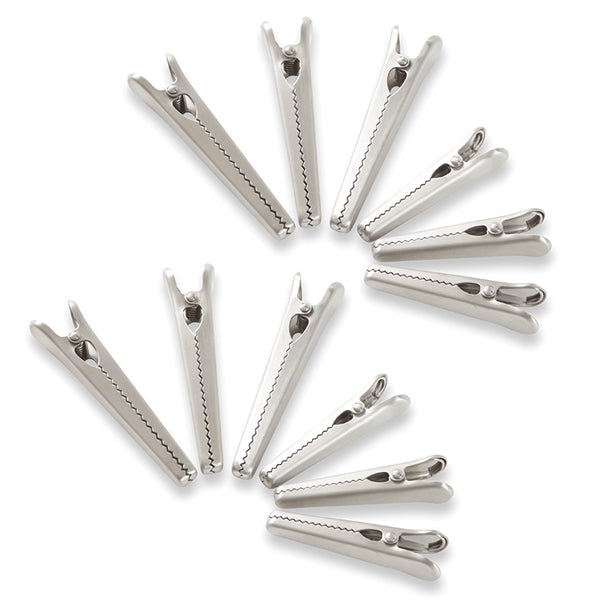 Lot 12 pinces à sachet en inox 8 et 11,5 cm Mathon - Mathon - 1