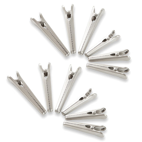 Lot 12 pinces à sachet en inox 8 et 11,5 cm Mathon - Mathon - 1